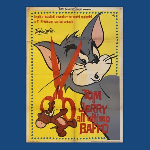 Manifesto Cinema Originale Tom E Jerry All'Ultimo Baffo - 1963 - 100X140 CM