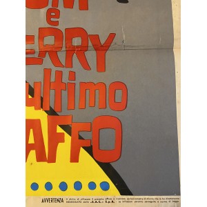 Manifesto Cinema Originale Tom E Jerry All'Ultimo Baffo - 1963 - 100X140 CM 2