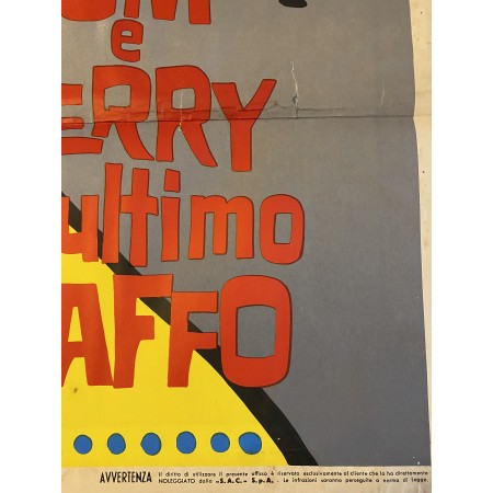 Manifesto Cinema Originale Tom E Jerry All'Ultimo Baffo - 1963 - 100X140 CM