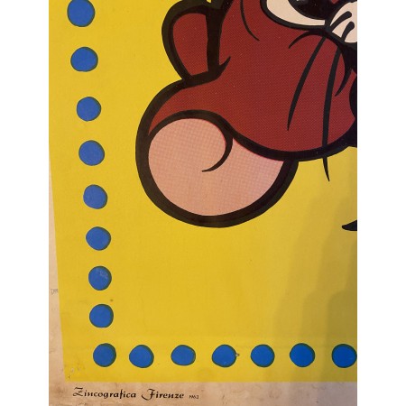 Manifesto Cinema Originale Tom E Jerry All'Ultimo Baffo - 1963 - 100X140 CM