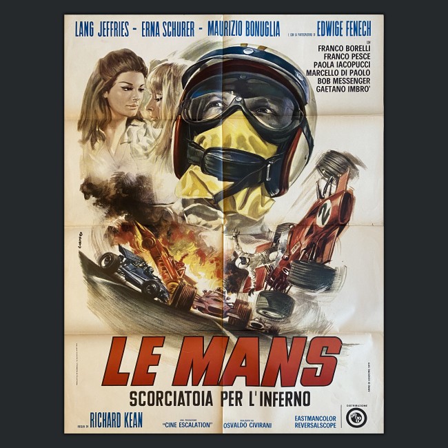 Manifesto Le Mans Scorciatoia Per L'Inferno 1970 EDWIGE FENECH