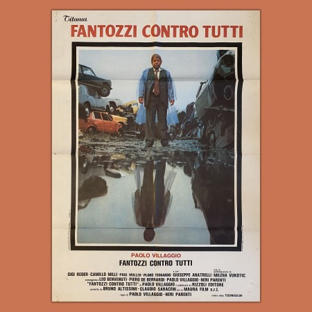 Poster Manifesto Cinematografico Fantozzi Contro Tutti - 1980 - Paolo Villaggio 100X140 CM