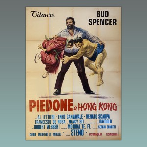 Manifesto Cinematografico Piedone A Hong Kong Bud Spencer 1975 140X200 CM