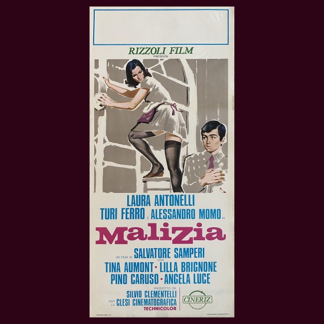 Locandina Malizia Laura Antonelli 1973 Malicious 33X70 CM