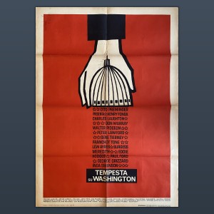 Manifesto  Cinema Tempesta su Washington 1962 Otto Preminger 100X140 CM