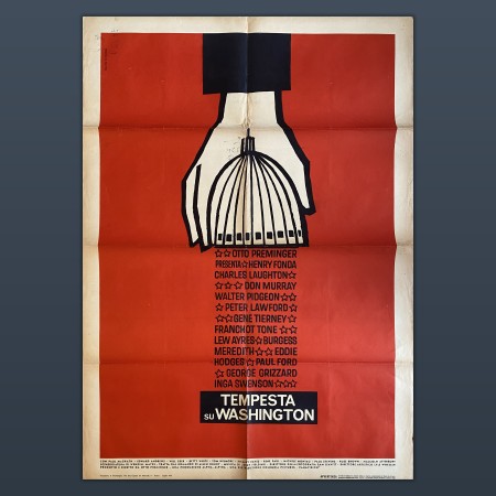 Manifesto  Cinema Tempesta su Washington 1962 Otto Preminger 100X140 CM