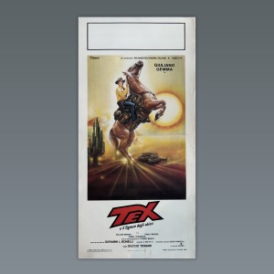 Locandina cinematografica Originale Tex Il Signore Degli Abissi 1985 33x70 CM