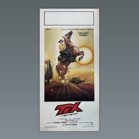 Locandina cinematografica Originale Tex Il Signore Degli Abissi 1985 33x70 CM