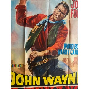 Manifesto Cinema In Nome Di Dio John Wayne - 1964 - 140X200 CM - 3 Godfathers Movie Poster 2