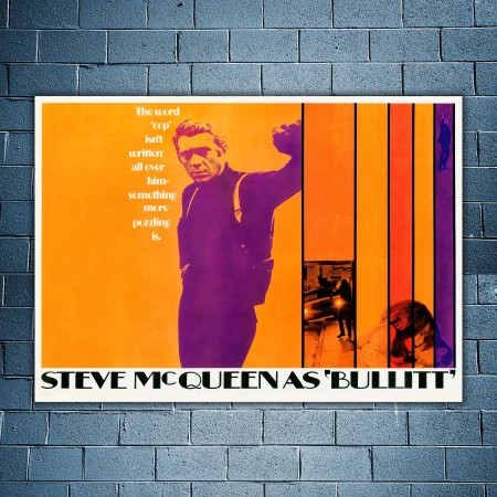 Film Poster Bullitt Steve McQueen 50x70 CM