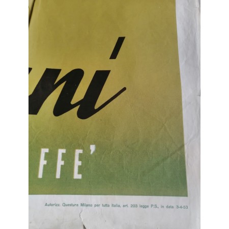 Manifesto Pubblicitario Originale Caffè Malto Setmani Anni 50