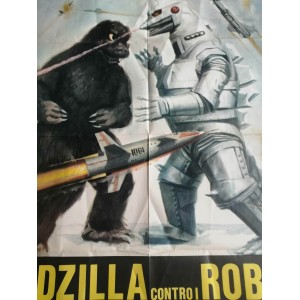 Manifesto Originale 2F Godzilla Contro i Mostri - 1974 - 100x140 2