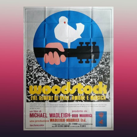 Manifesto Originale 4F Woodstock Tre Giorni Di Pace, Amore e Musica