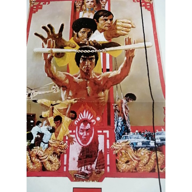 Locandina Originale I Tre Dell'Operazione Drago Bruce Lee -1973 - 33x70 CM
