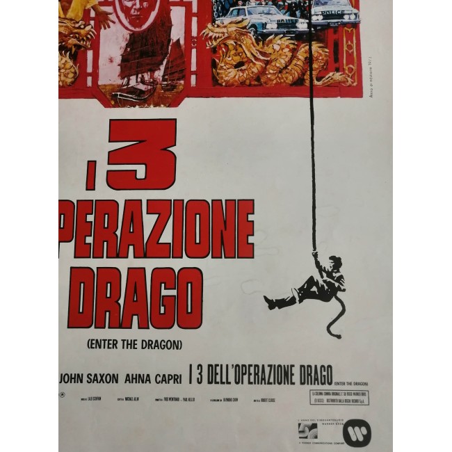 Locandina Originale I Tre Dell'Operazione Drago Bruce Lee -1973 - 33x70 CM