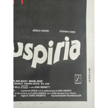 Locandina Originale Suspiria - Dario Argento 1977 - 33x70 CM