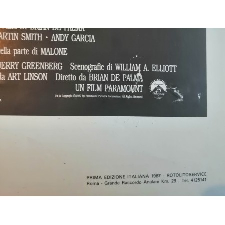 Locandina Originale Gli Intoccabili Brian De Palma 1987 - 33x70 CM