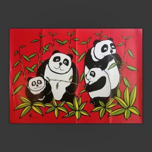 Poster Arte Originale Tony Veale Junglerumba Panda Bamboo London 1972