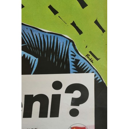 Poster Politico Originale Partito Comunista Contro Tutti I Missili Vota PCI 1985