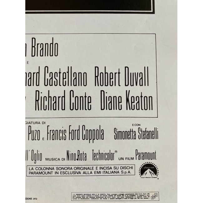 Locandina Originale Il Padrino The Godfather - 33x70 CM - Marlon Brando
