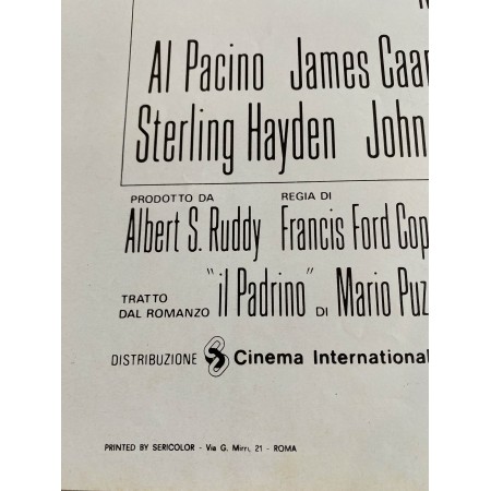 Locandina Originale Il Padrino The Godfather - 33x70 CM - Marlon Brando