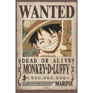 Poster ONE PIECE Wanted Luffy New 2 61X91,5 CM