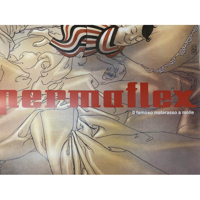Manifesto Vintage Pubblicitario Permaflex Milo Manara 2007 70x100 CM