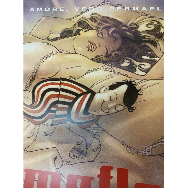 Manifesto Vintage Pubblicitario Permaflex Milo Manara 2007 70x100 CM