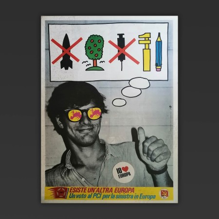 Poster Politico PCI Originale Anni 80 Esiste Un Altra Europa 49X65 CM